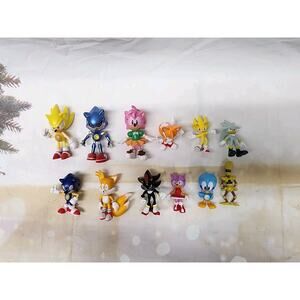 Sonic The Hedgehog 1" to 2.5in Figure Lot of 12 Jakks Pacific Sega Toys Used